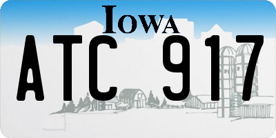 IA license plate ATC917