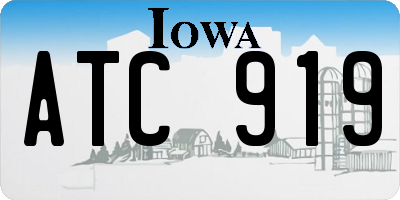 IA license plate ATC919