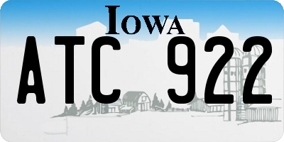 IA license plate ATC922