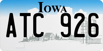 IA license plate ATC926