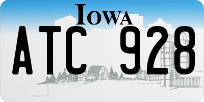 IA license plate ATC928