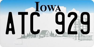 IA license plate ATC929