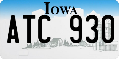 IA license plate ATC930