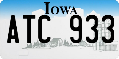 IA license plate ATC933