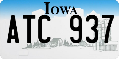 IA license plate ATC937