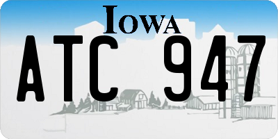 IA license plate ATC947