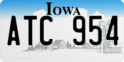 IA license plate ATC954