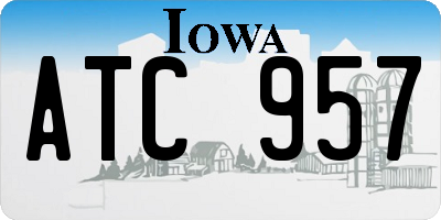 IA license plate ATC957