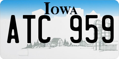 IA license plate ATC959