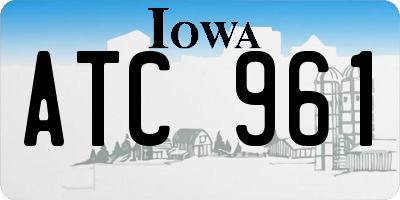 IA license plate ATC961