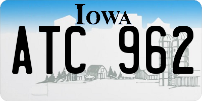 IA license plate ATC962