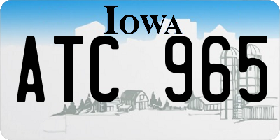 IA license plate ATC965