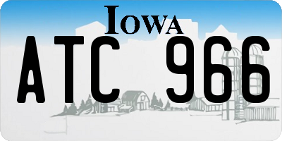 IA license plate ATC966