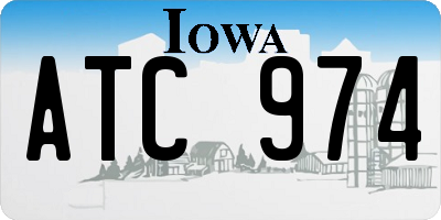 IA license plate ATC974