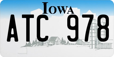 IA license plate ATC978