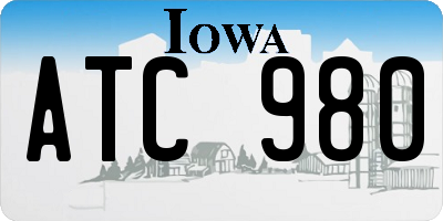 IA license plate ATC980