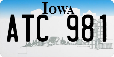IA license plate ATC981