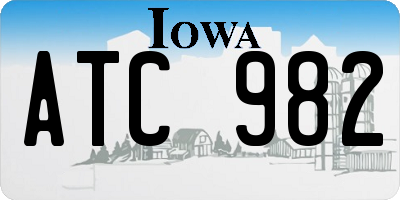 IA license plate ATC982