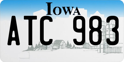 IA license plate ATC983