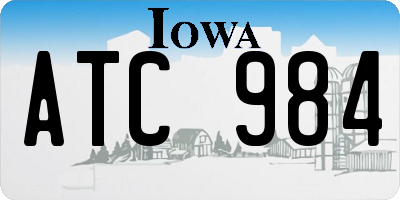 IA license plate ATC984