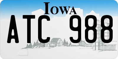 IA license plate ATC988