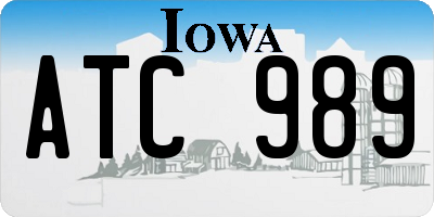 IA license plate ATC989