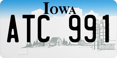IA license plate ATC991