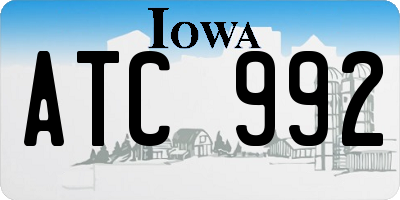 IA license plate ATC992
