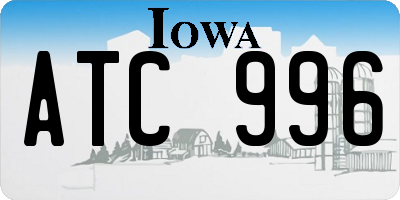 IA license plate ATC996