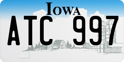 IA license plate ATC997