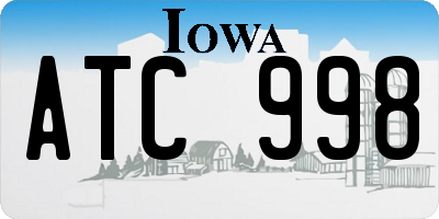 IA license plate ATC998