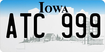 IA license plate ATC999