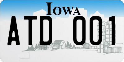 IA license plate ATD001