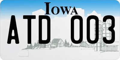 IA license plate ATD003