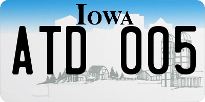 IA license plate ATD005