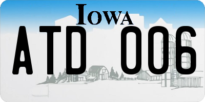 IA license plate ATD006