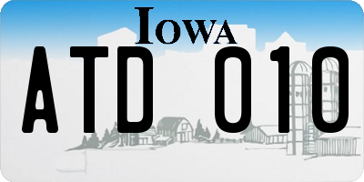 IA license plate ATD010