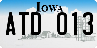 IA license plate ATD013