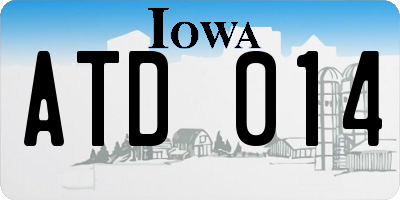IA license plate ATD014