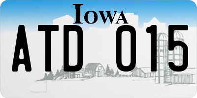 IA license plate ATD015