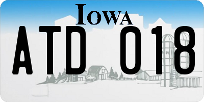 IA license plate ATD018