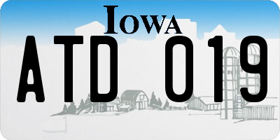 IA license plate ATD019