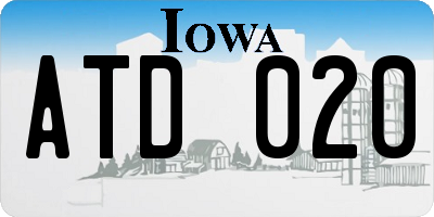IA license plate ATD020
