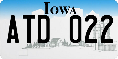 IA license plate ATD022