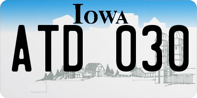 IA license plate ATD030