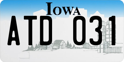IA license plate ATD031