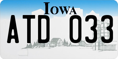 IA license plate ATD033