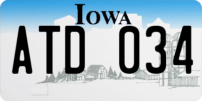 IA license plate ATD034