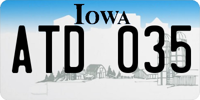 IA license plate ATD035