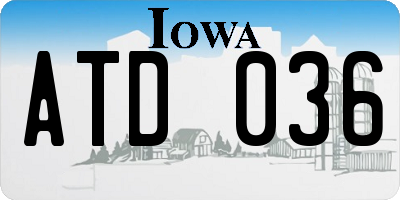 IA license plate ATD036